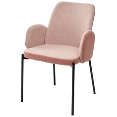 Стул NIKKI ( 2 шт. ) мягкий, для кухни, для гостиной, ткань, цвет - бруснично-розовый, на черном металлическом каркасе, со спинкой / VF109 / VF110 / (М Сити) M-City