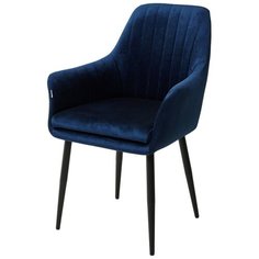 Стул роден ( 4 шт. ) мягкий, для кухни, для гостиной, велюр, цвет - синий, на черном металлическом каркасе, со спинкой / Blitz 20 / (М Сити) M-City