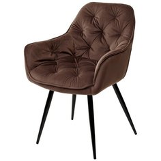 Стул HOLLA Latte / 2 шт. / Латте, велюр, черный металлический каркас / для кухни, для гостиной / BLUVEL-38 / M-City