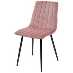 Стул DUBLIN ( 4 шт. ) мягкий, для кухни, для гостиной, велюр, цвет - пепел розы, на черном металлическом каркасе, со спинкой / G108-15 / (М Сити) M-City