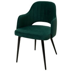 Стул FANTINE-LA Green / 4 шт. / Зеленый, велюр, черный металлический каркас / для кухни, для гостиной / #19 / M-City