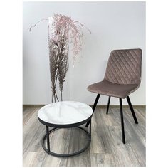 Стул DAIQUIRI ( 4 шт. ) мягкий, для кухни, для гостиной, велюр, цвет - латте, на черном металлическом каркасе, со спинкой / BLUVEL-38 / (М Сити) M-City