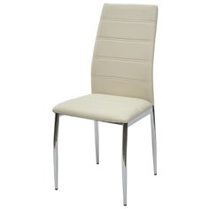 Стул DESERT 603 CREAM / 4 шт. / Кремовый, экокожа, хромированный металлический каркас / для кухни, для гостиной / #614 / M-City