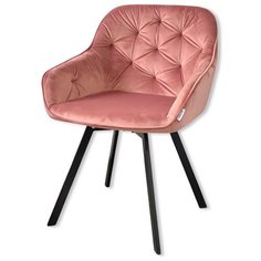 Стул GALE Pink / 2 шт. / Розовый, велюр, поворот 360 град., черный металлический каркас / для кухни, для гостиной / BLUVEL-52 / M-City