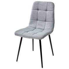 Стул дилан ( 4 шт. ) мягкий, для кухни, для гостиной, ткань, цвет - серо-голубой, на черном металлическом каркасе, со спинкой / #28 / (М Сити) M-City