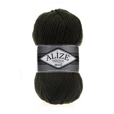Пряжа Alize Superlana Maxi (Суперлана Макси) 241 темно-зеленый 75% акрил, 25% шерсть 100г 100м 5шт