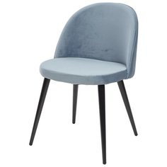 Стул JAZZ Powder blue / 4 шт. / Пудровый синий, велюр, черный металлический каркас / для кухни, для гостиной / G108-56 / M-City