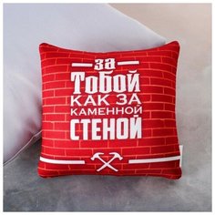 Mni mnu Подушка-антистресс «За тобой, как за каменной стеной», 25х25 см