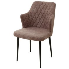 Стул HERMAN Brown / 4 шт. / Коричневый, античная ткань, черный металлический каркас / для кухни, для гостиной / #34 / M-City