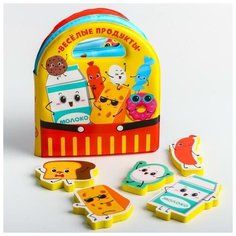 Крошка Я Набор для игры в ванной, книжка непромокашка + игрушки EVA «Весёлые продукты», 6 предметов
