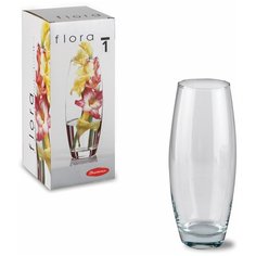 Ваза "Flora", овальная, высота 26 см, стекло, PASABAHCE, 43966
