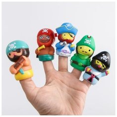 Крошка Я Развивающая пальчиковая игрушка «Пираты», 5 шт