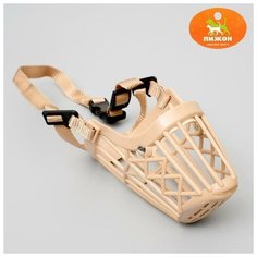 Пижон Намордник пластиковый, р-р 4 (ДН 7,5 см, ОМ 25 см, ошейник полиэстер 40-55 х 1,5 см)