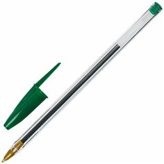 Ручка шариковая STAFF "Basic BP-01", письмо 750 метров, зеленая, длина корпуса 14 см, узел 1 мм, 143739