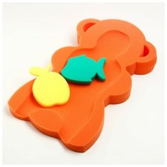 Карапуз Подкладка - матрасик из поролона, для купания макси «Мишка», цвет желтый