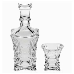 Набор для виски 7 предметов (графин 700 мл + 6 стаканов по 240 мл) Crystal Bohemia "X-Lady" / 104409