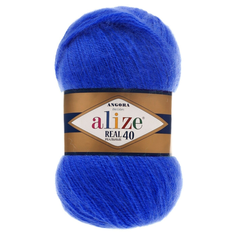 Пряжа Alize Angora Real 40, цвет 141-василек (Ангора Реал 40) 40% шерсть, 60% акрил 100г/480м, 1шт