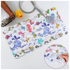 Доляна Коврик для ванны Доляна «Морские жители», 36×70 см