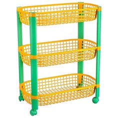 Полка для игрушек конфетти (3 секции), желтый Idea (М Пластика)