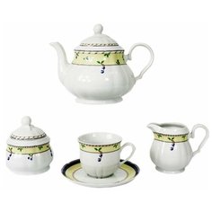 Чайный сервиз на 6 персон 15 предметов Thun "Роза /Синие вишни" / 080253 Thun1794