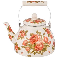 Чайник эмалированный, 4,0 л, серия корейская роза Agness (934-398)