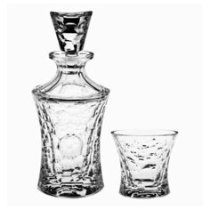 Набор для виски 3 предмета (графин 700 мл + 2 стакана по 200 мл) Crystal Bohemia "Molecules" / 122622