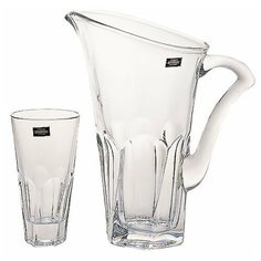 Набор для воды 7 предметов (кувшин 1,7 л + 6 стаканов по 480 мл) Crystalite Bohemia "Аполло /Без декора" / 006765