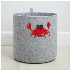 Eva Корзина для хранения Eva Funny «Краб», 30×30×30 см, цвет светло-серый