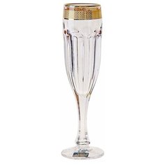 Бокалы для шампанского 150 мл 6 шт Crystalite Bohemia "Сафари /С золотом /375545" / 039185
