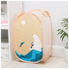 Доляна Корзина-сетка «Северный мишка», складная, 32×32×52 см