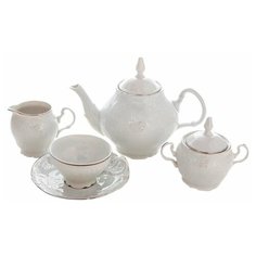 Чайный сервиз на 6 персон 15 предметов Thun "Бернадотт /Платиновый узор" (чашка 220 мл увел ручка) / 151619 Thun1794