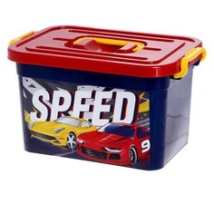 Полимербыт Ящик для игрушек Speed, с крышкой и ручками, 6.5 л