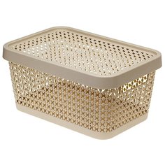 Коробка пирула 12 л с крышкой, цвет латте Idea (М Пластика)