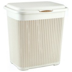 Корзина для белья Idea вязание 40 л, белый ротанг