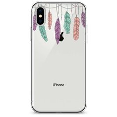 Силиконовый чехол "Гирлянда из перьев 2" на Apple iPhone XS Max / Айфон XS Max Case Place