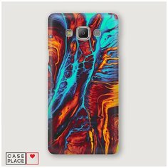 Чехол Пластиковый Samsung Galaxy A5 Желто-голубой флюид Case Place