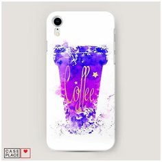 Чехол Пластиковый iPhone XR (10R) Кофейный стакан арт Case Place