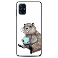 Чехол Силиконовый Samsung Galaxy M31s Бобер с кружкой Case Place