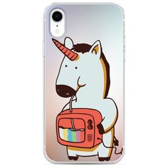 Силиконовый чехол "Единорог и телевизор" на Apple iPhone XR / Айфон XR Case Place