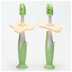 Roxy-kids Набор: зубные щетки-массажеры для малышей, цвет мятный