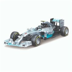 Bburago Машинка металлическая Формула-1 1:32 Mercedes AMG Petronas F1 W05 hybrid, #6 Nico Rosberg, серебристая