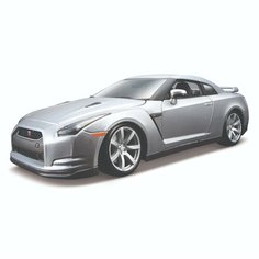 Bburago Машинка металлическая Nissan GT-R R35 2009, 1:18, серебристая