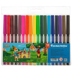 Фломастеры №1 School Шустрики 18 цветов 3 шт.