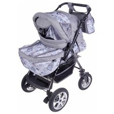 Стек Коляска-трансформер «Пилот», поворотные колёса, цвет серый, рисунок микс