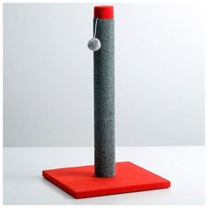 PerseiLine Когтеточка "Столбик" Lowcost ковролиновая, 54 х 31 см микс цветов и игрушек