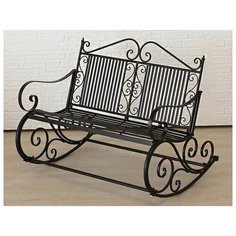 Кованая скамейка качели бордье для двоих, тёмно-коричневая, 117х91х93 см Boltze