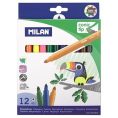 Фломастеры Milan Cone-Tipped 12 цветов с коническим стержнем 2 шт.