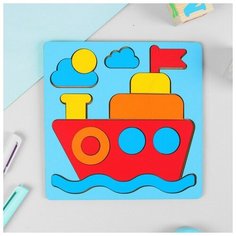 Лесная мастерская Головоломка "Пароход", крашеное дерево