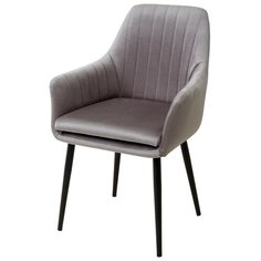 Стул роден ( 4 шт. ) мягкий, для кухни, для гостиной, велюр, цвет - серый, на черном металлическом каркасе, со спинкой / Blitz 16 / (М Сити) M-City