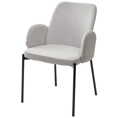 Стул NIKKI ( 2 шт. ) мягкий, для кухни, для гостиной, ткань, цвет - светло-серый, на черном металлическом каркасе, со спинкой / VF119 / VF120 / (М Сити) M-City